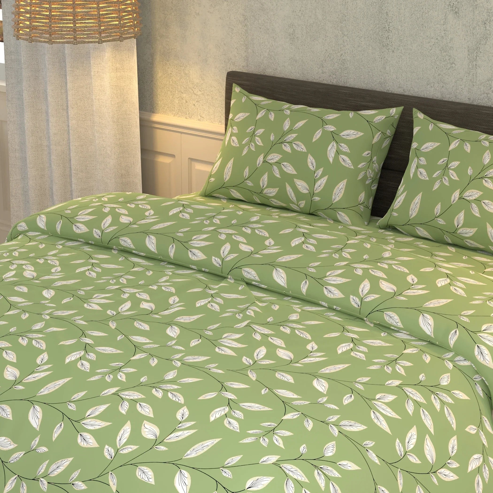 Cotton Super King Flat 180 TC Floral Bedsheet (Pack of 1, Peach)