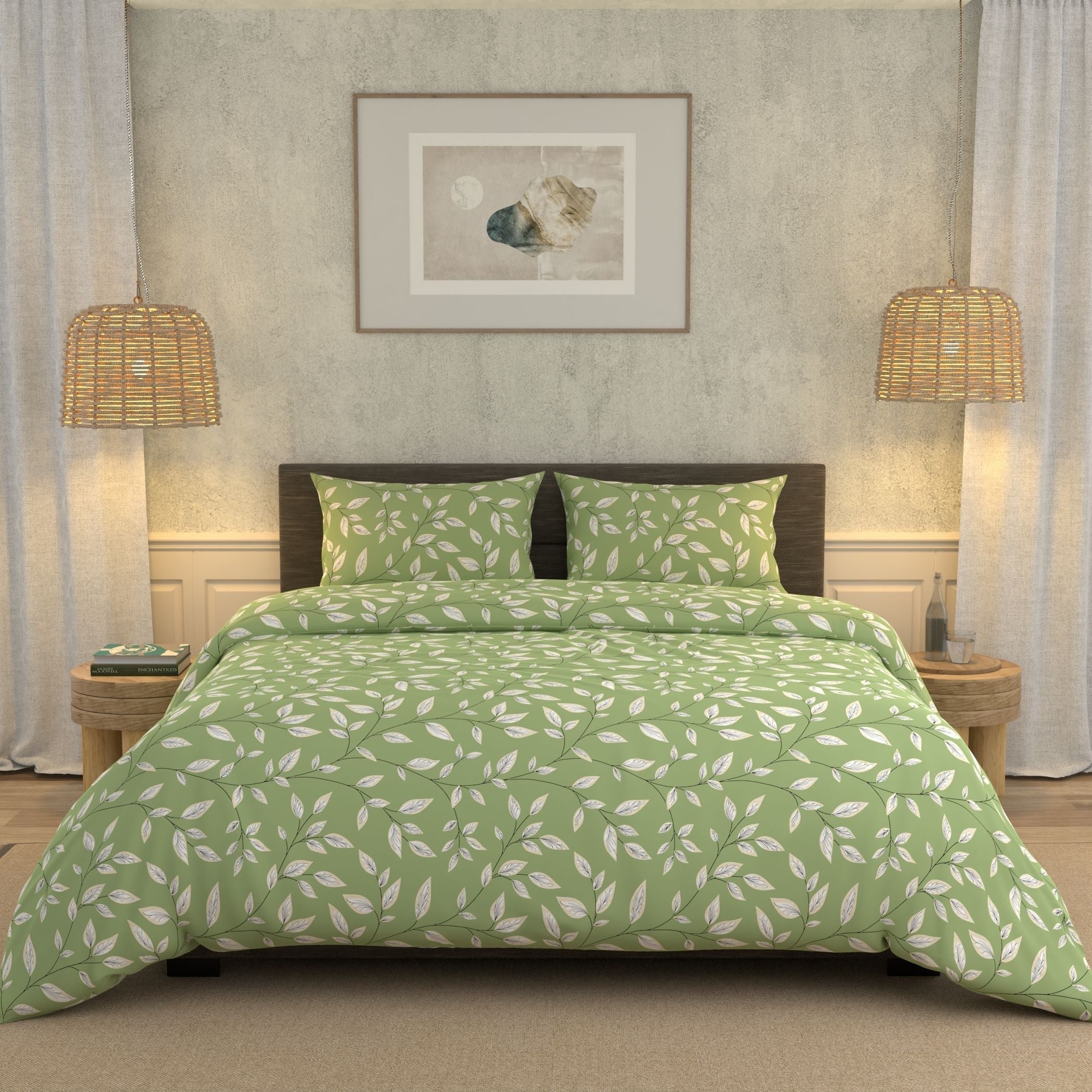 Cotton Super King Flat 180 TC Floral Bedsheet (Pack of 1, Peach)