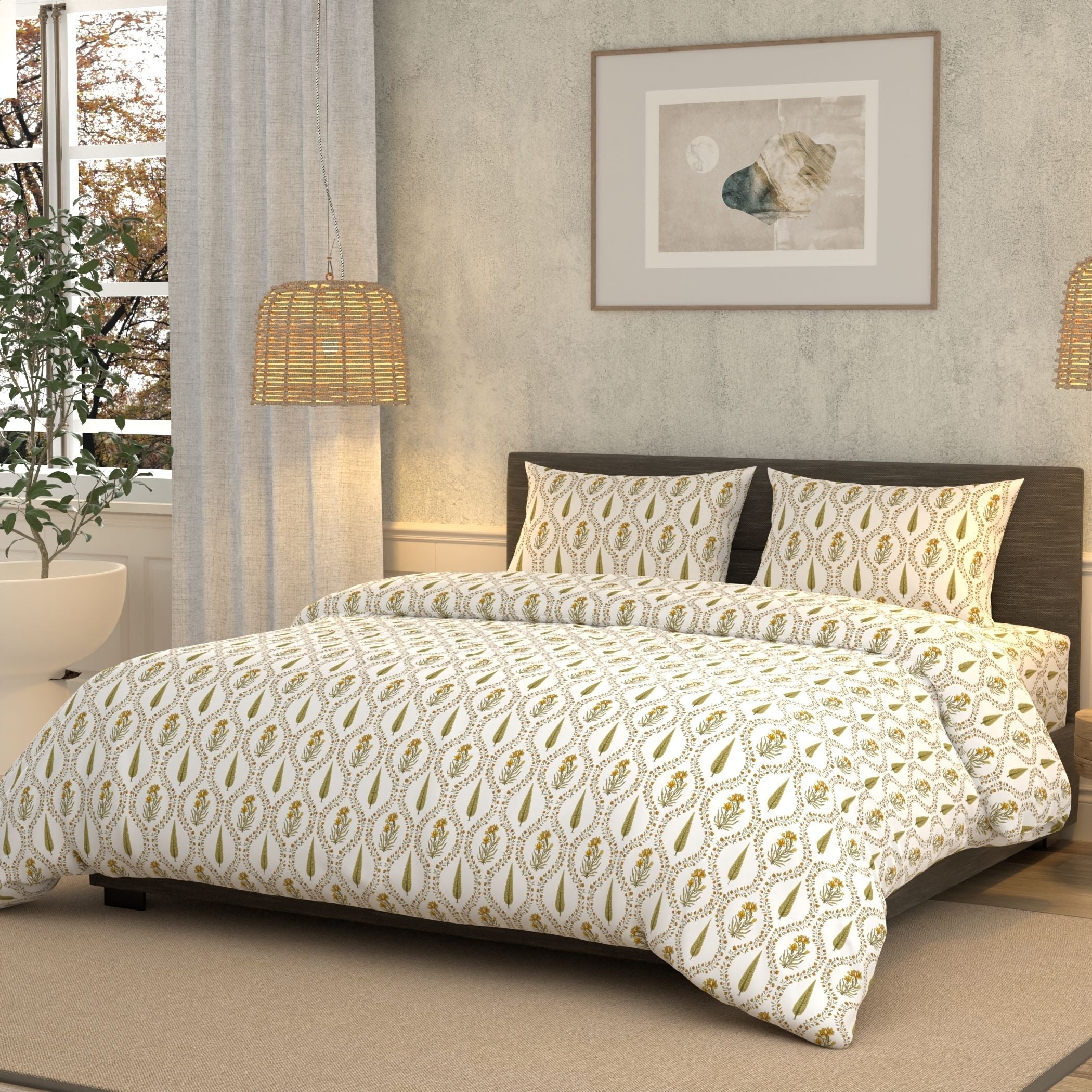 Cotton Super King Flat 180 TC Floral Bedsheet (Pack of 1, Multicolor 2)