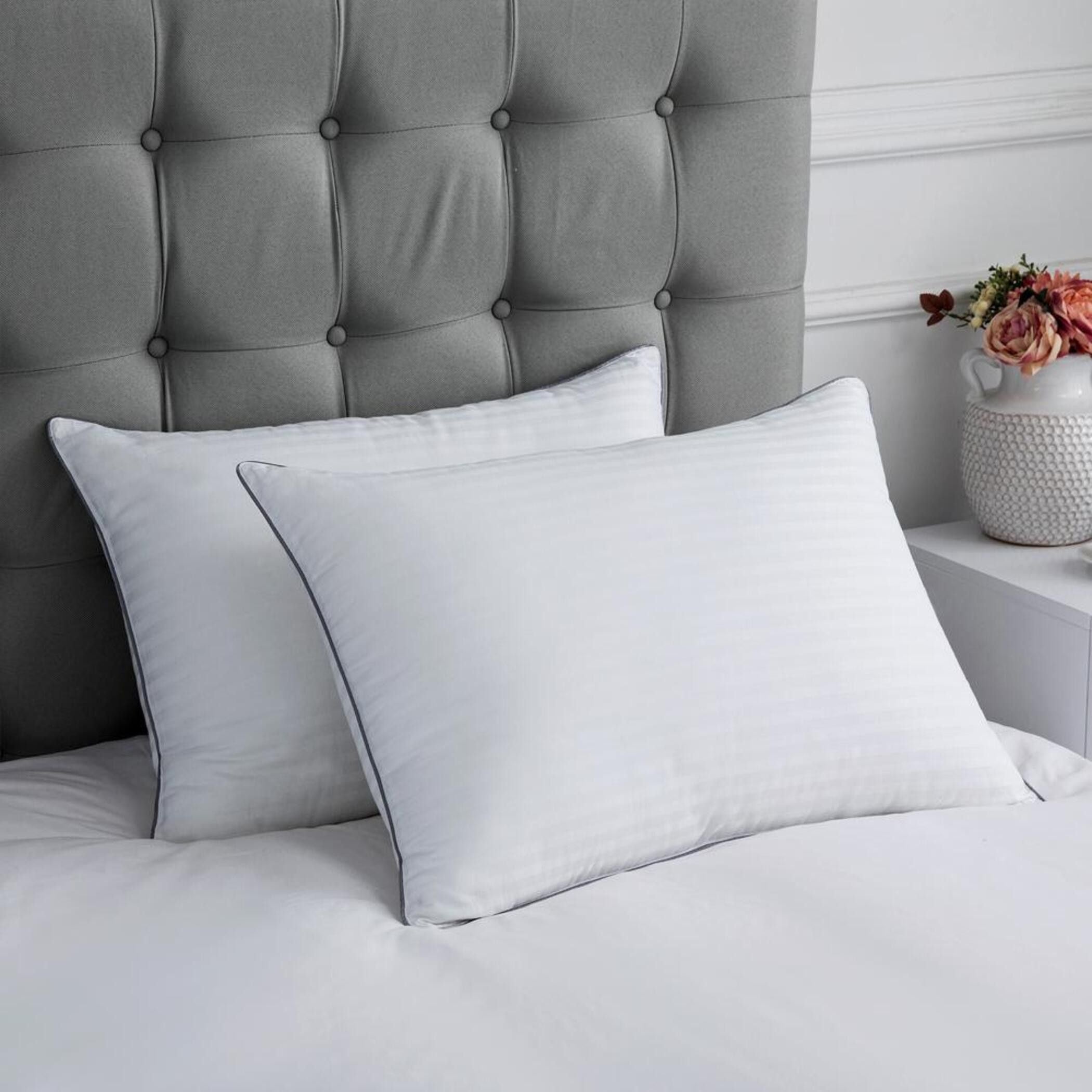 Microfibre Sleeping Pillow Pack of 2 Stripes (White)