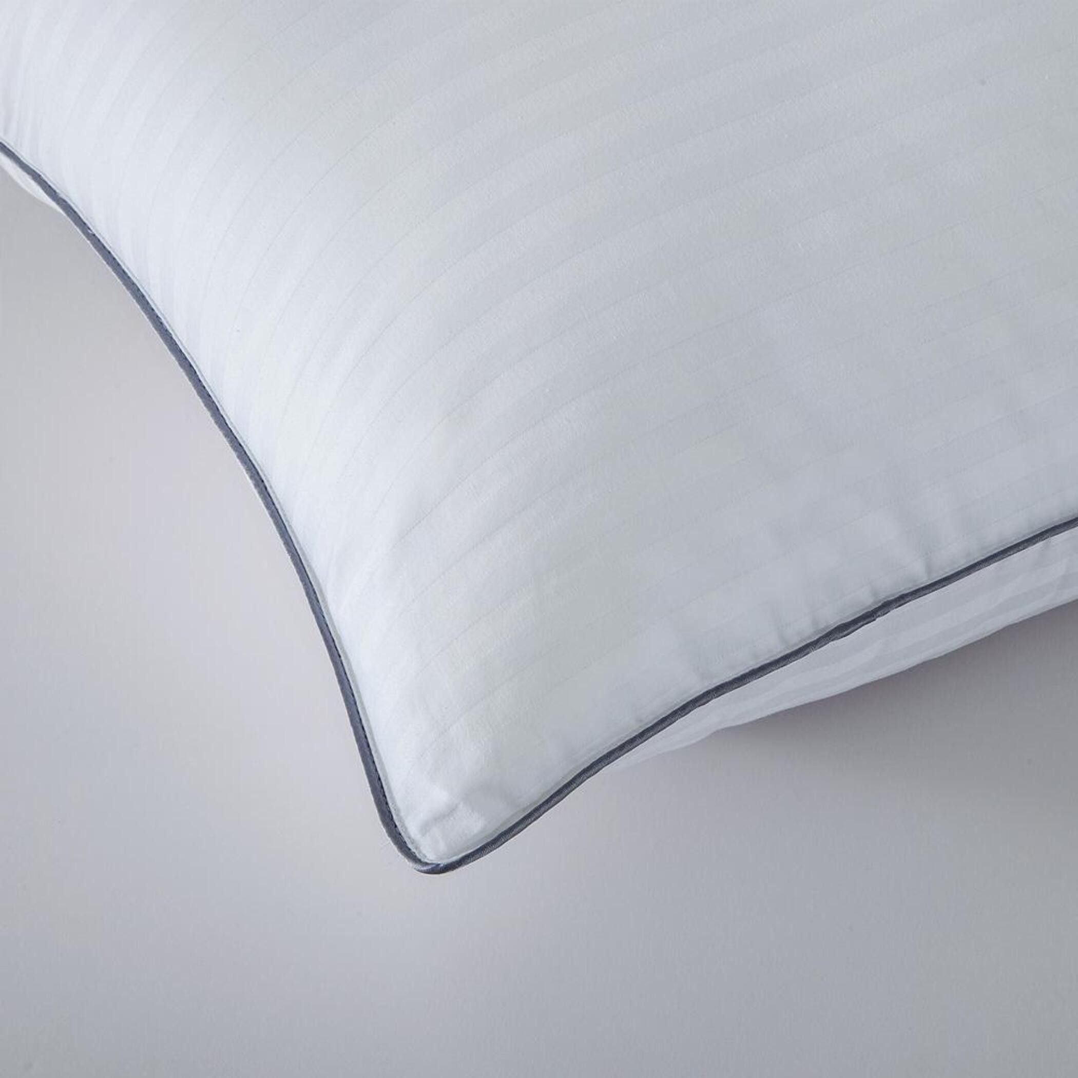 Microfibre Sleeping Pillow Pack of 2 Stripes (White)