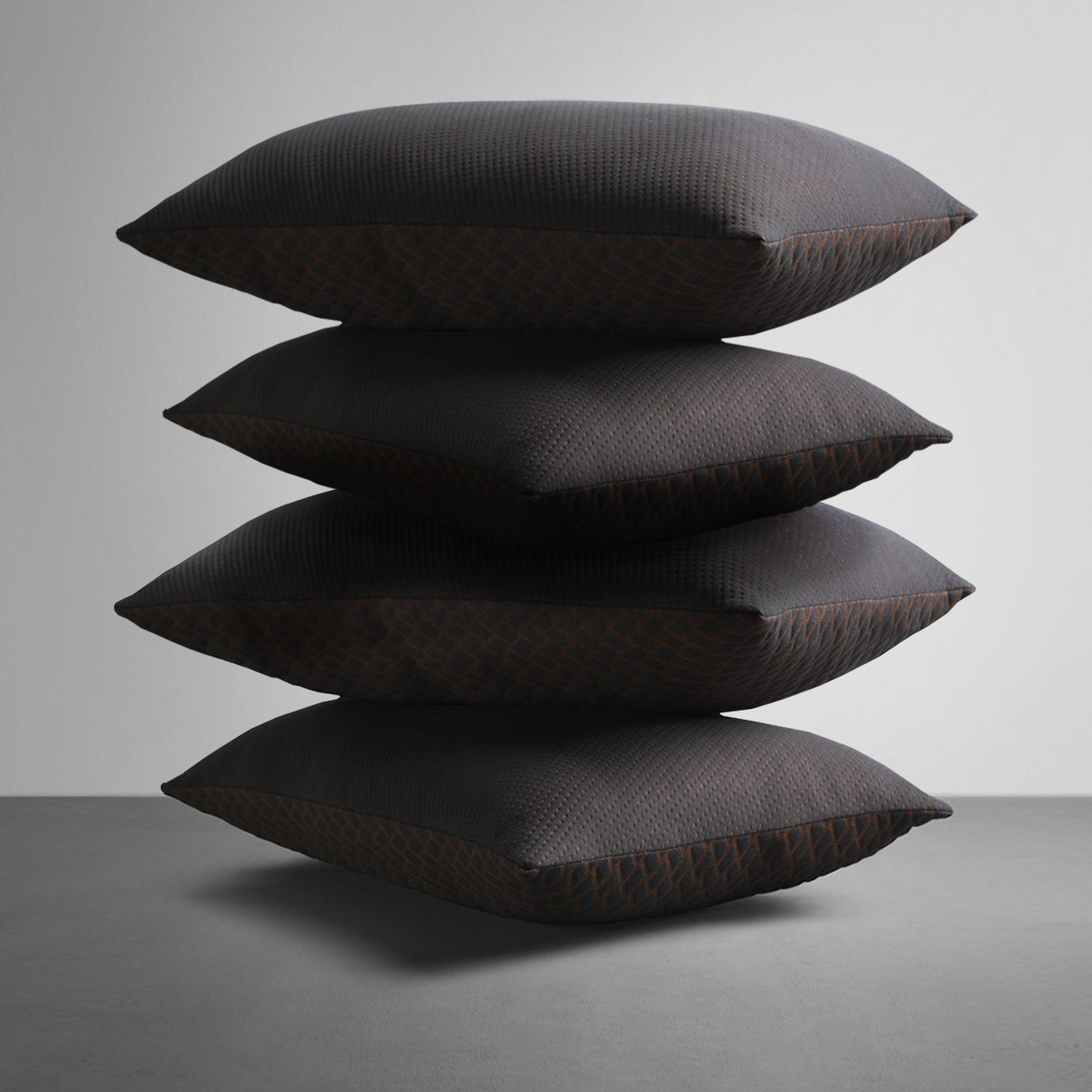 Microfibre Sleeping Pillow Pack of 4 Geometric (Brown)