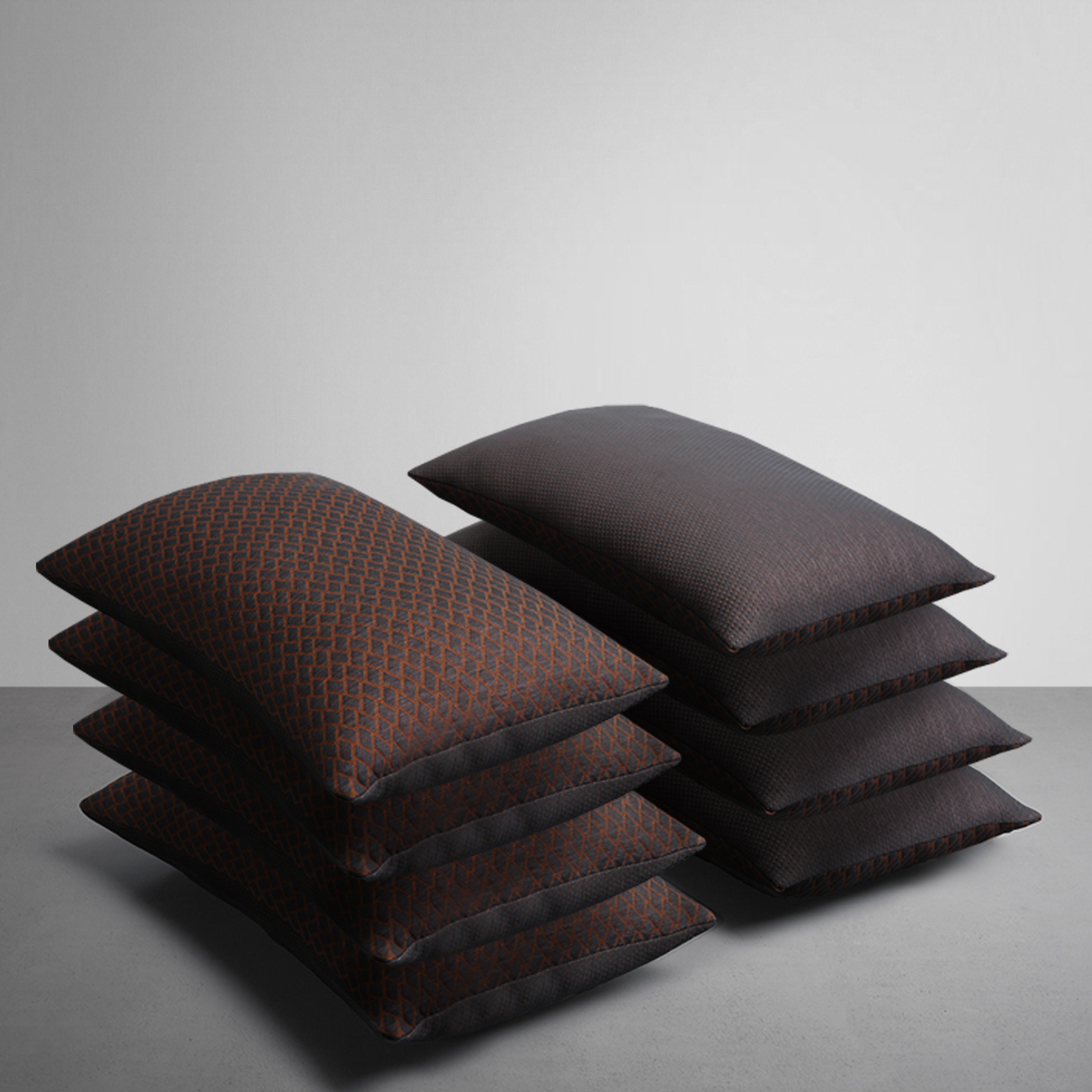Microfibre Sleeping Pillow Pack of 4 Geometric (Brown)