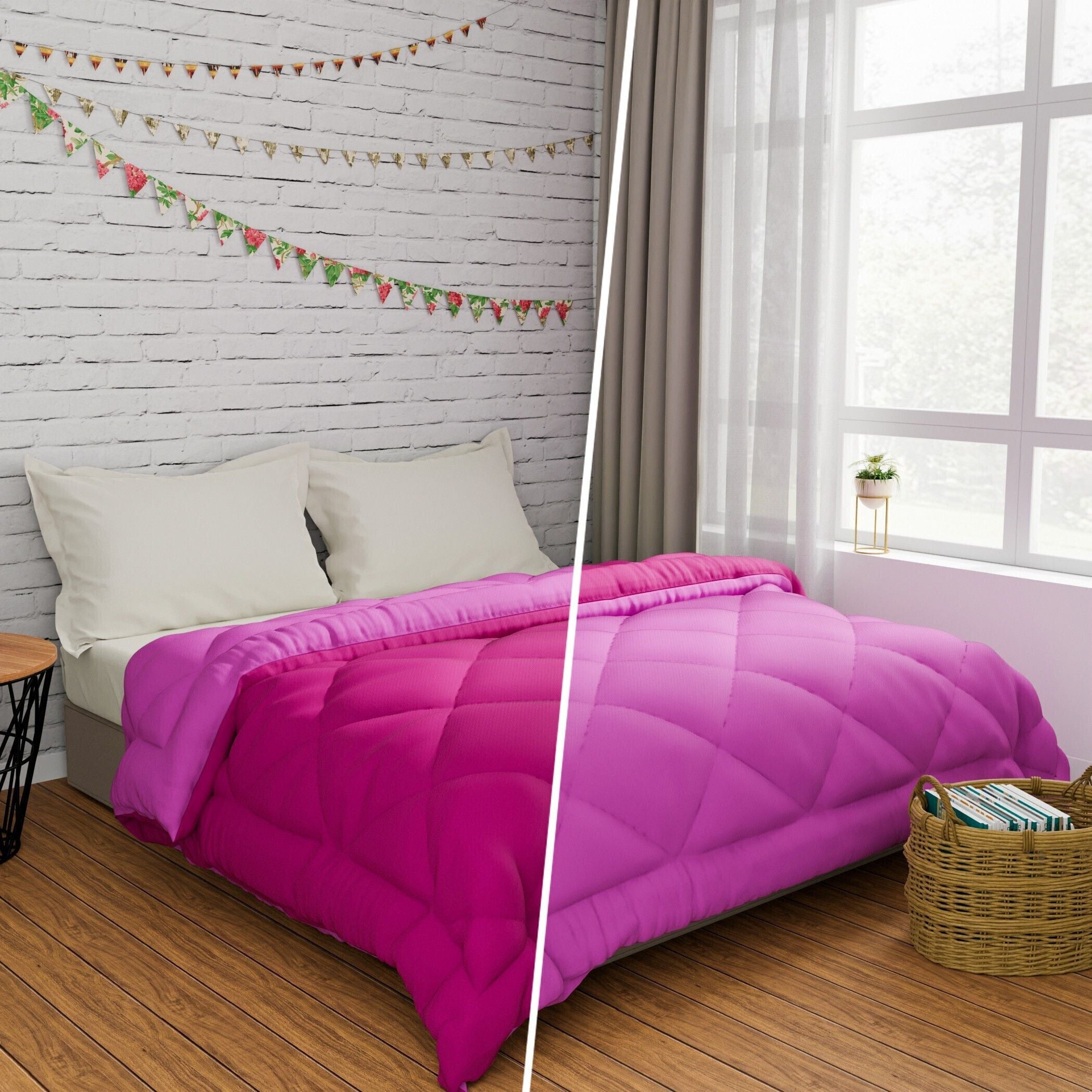 Solid Double Comforter for  Heavy Winter (Microfiber, Pink)