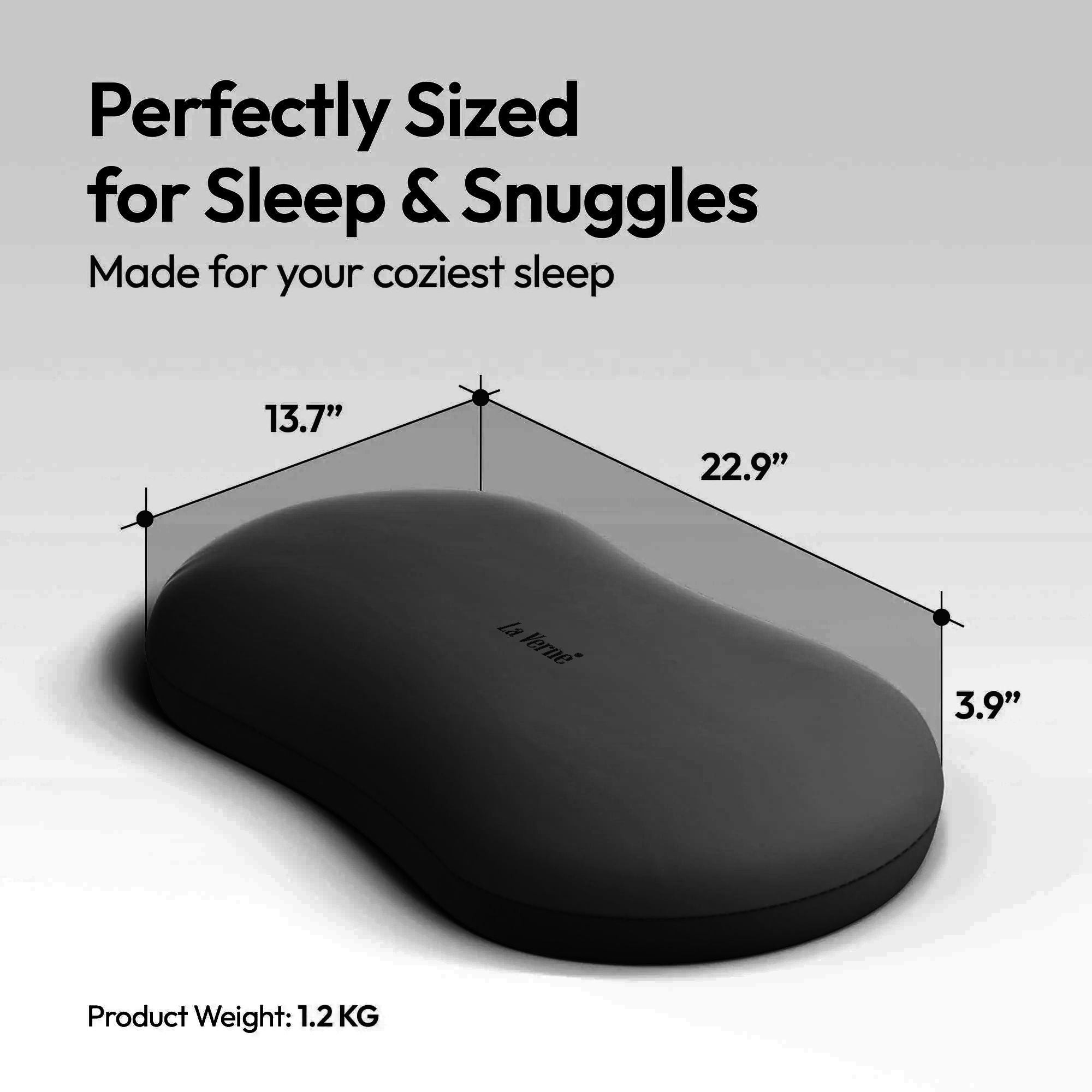Memory Foam Sleeping Pillow Pack of 1 Solid Cuddle (Black)