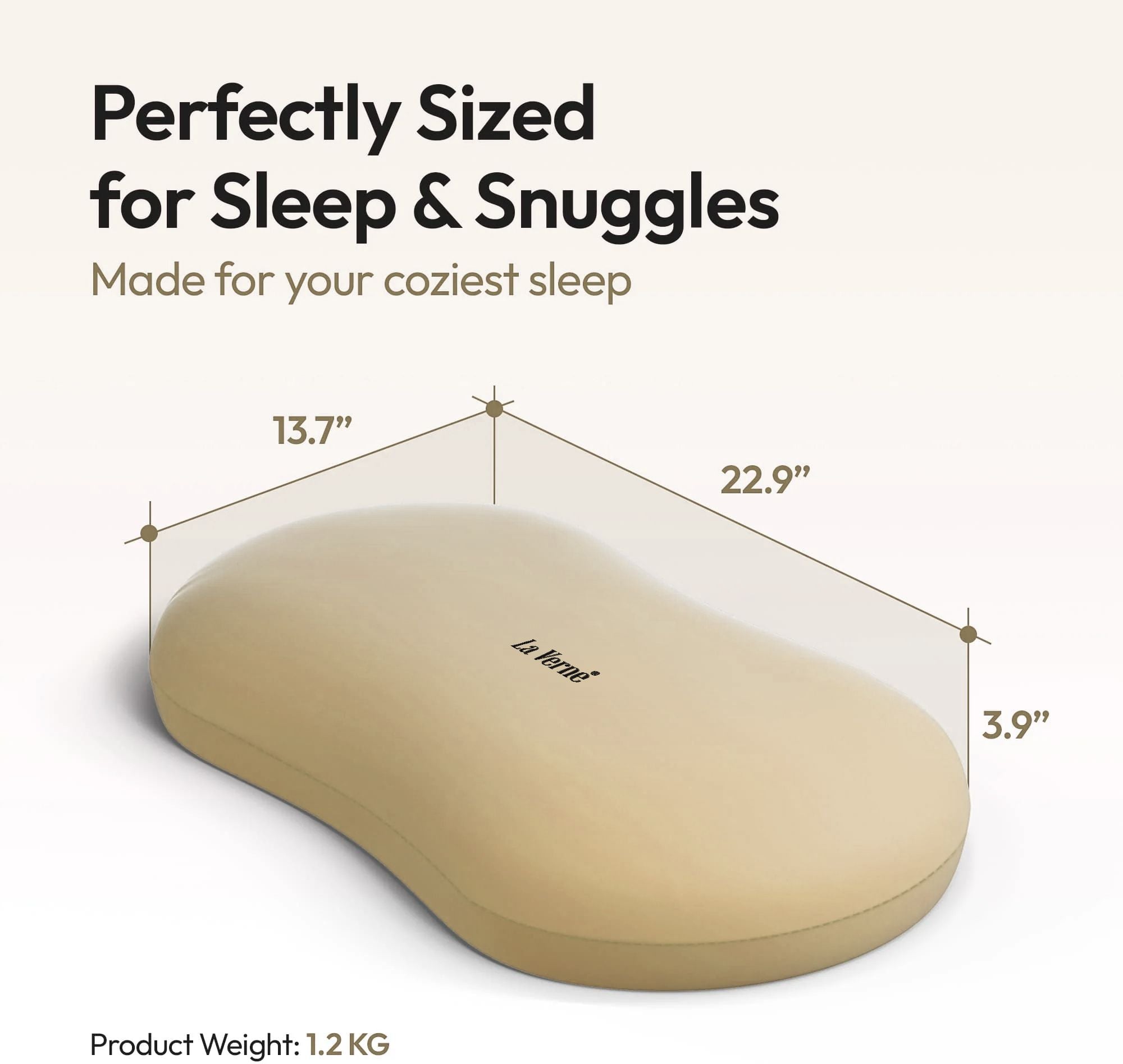 Memory Foam Sleeping Pillow Pack of 1 Solid Cuddle (Brown)