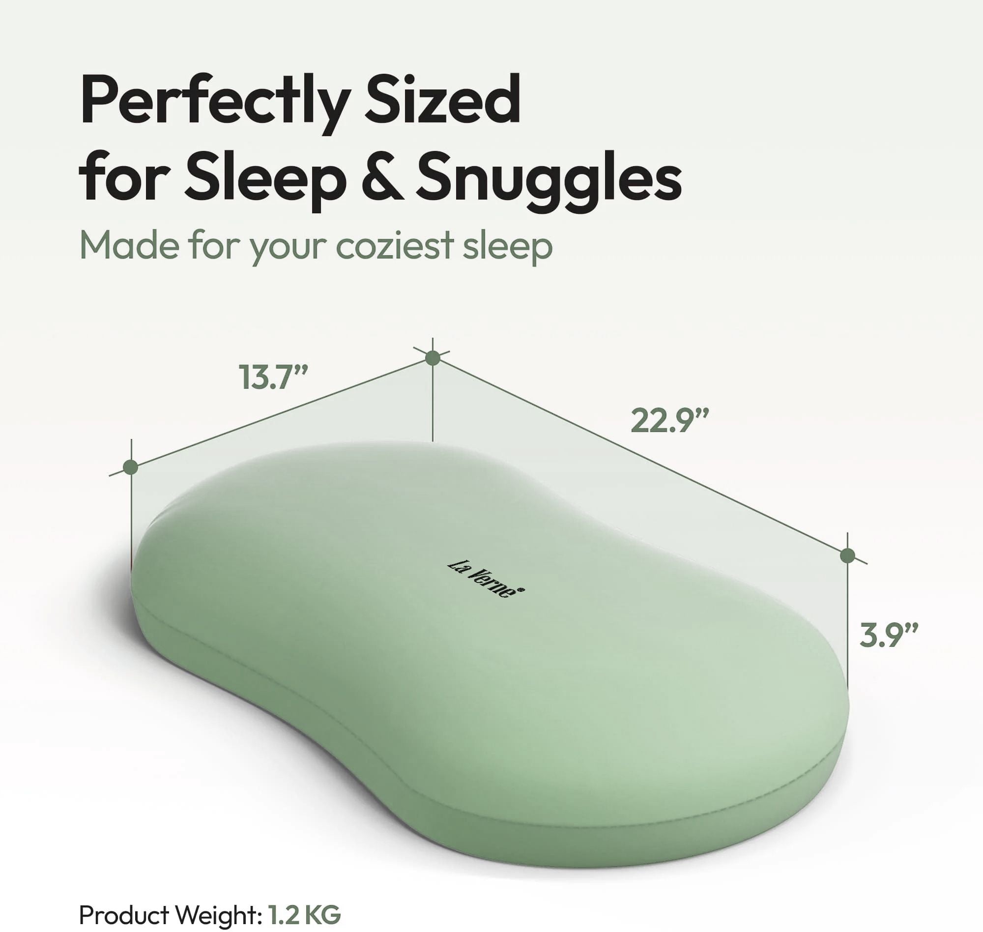 Memory Foam Sleeping Pillow Pack of 1 Solid Cuddle (Green)