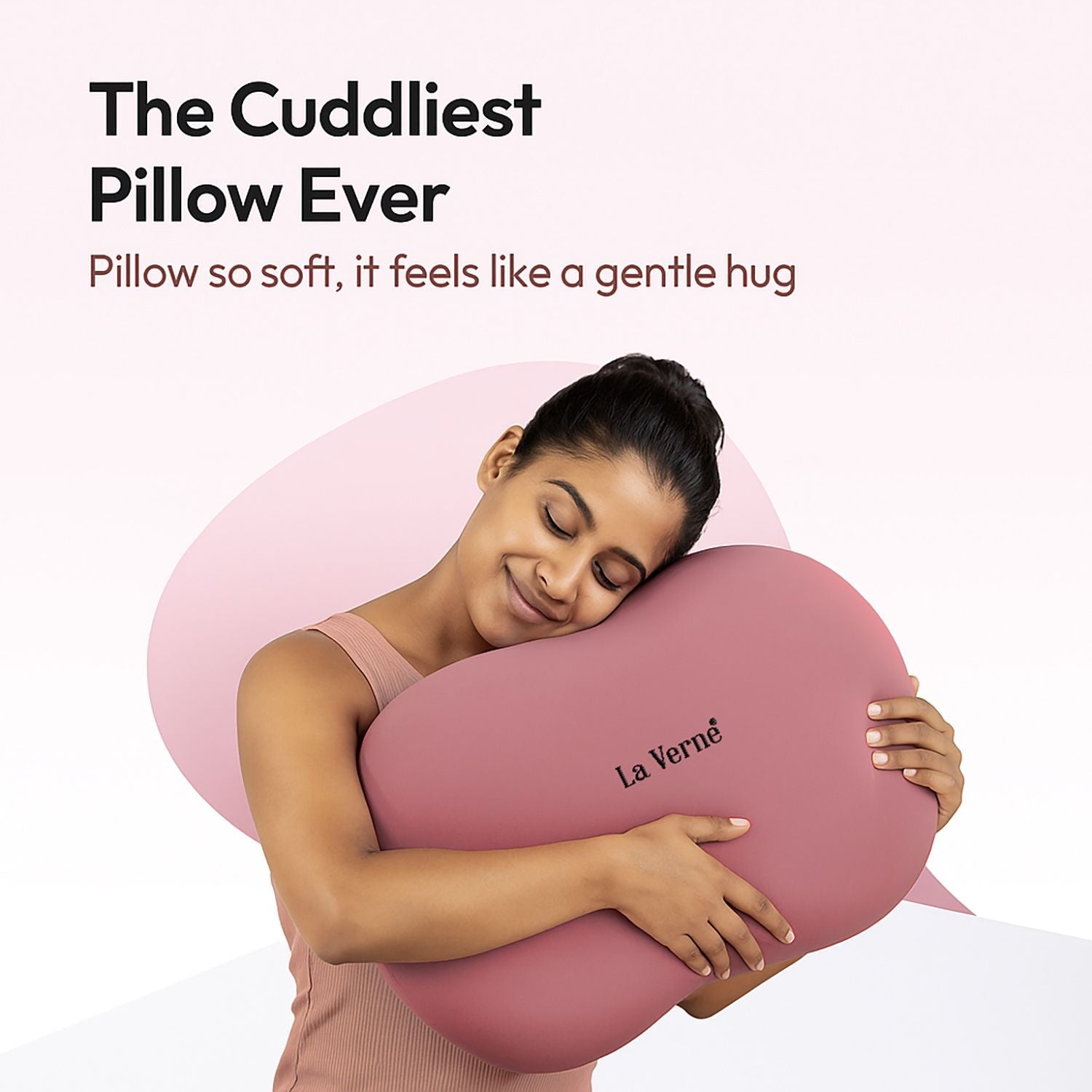 Memory Foam Sleeping Pillow Pack of 1 Solid Cuddle (Pink)