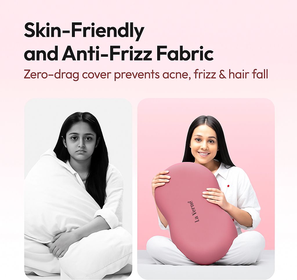 Memory Foam Sleeping Pillow Pack of 1 Solid Cuddle (Pink)