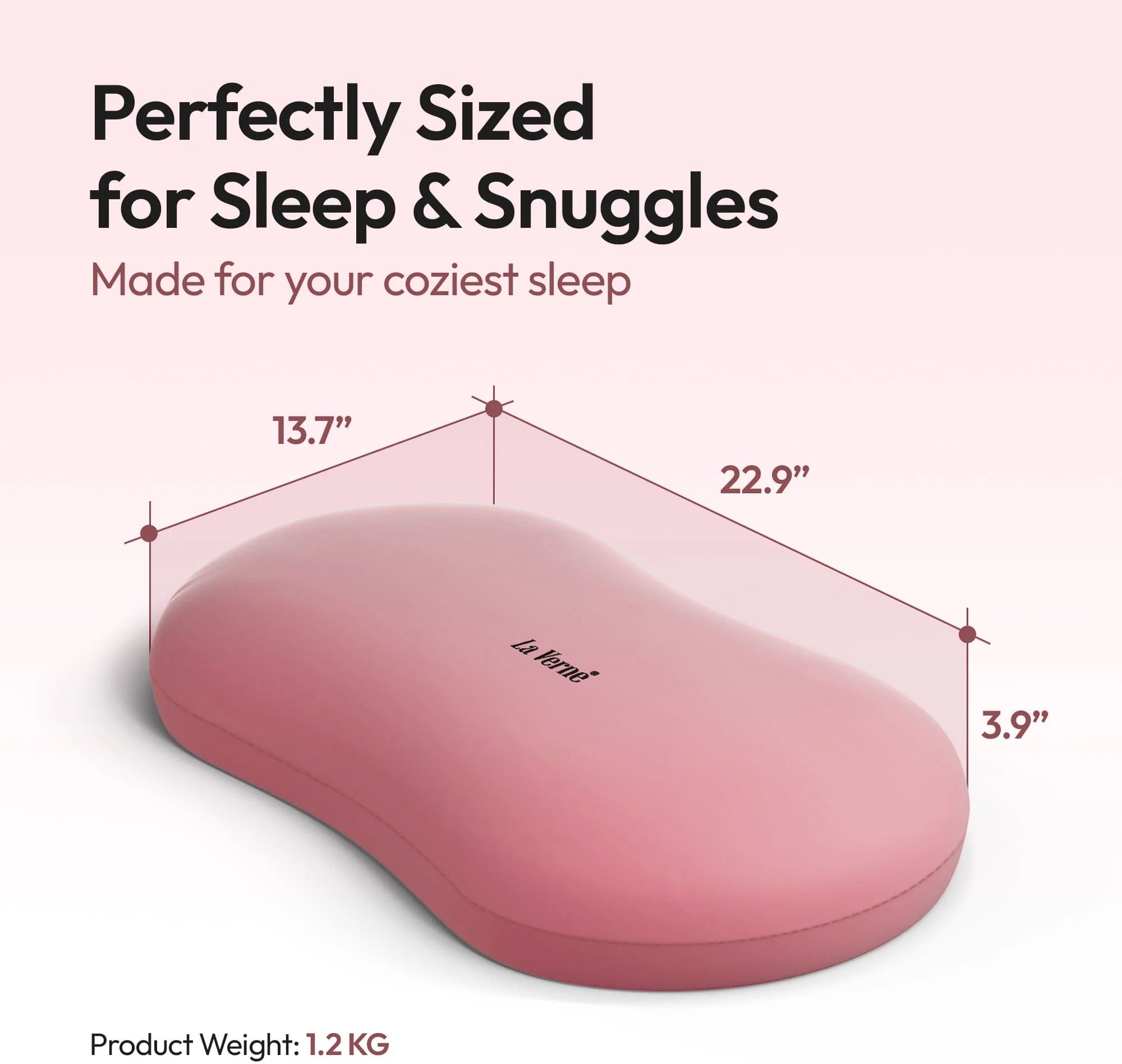 Memory Foam Sleeping Pillow Pack of 1 Solid Cuddle (Pink)