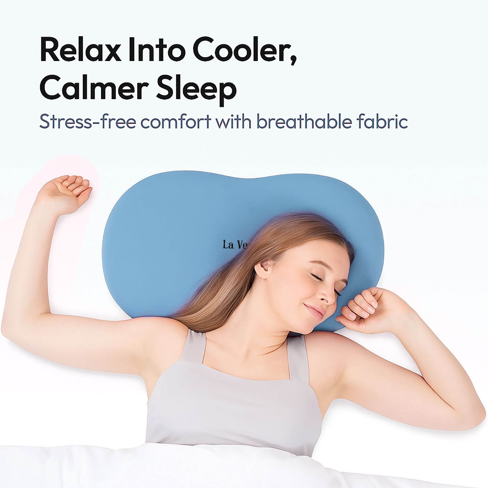 Memory Foam Sleeping Pillow Pack of 1 Solid Cuddle (L Blue)