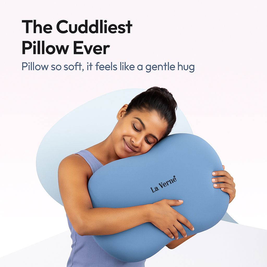 Memory Foam Sleeping Pillow Pack of 1 Solid Cuddle (L Blue)