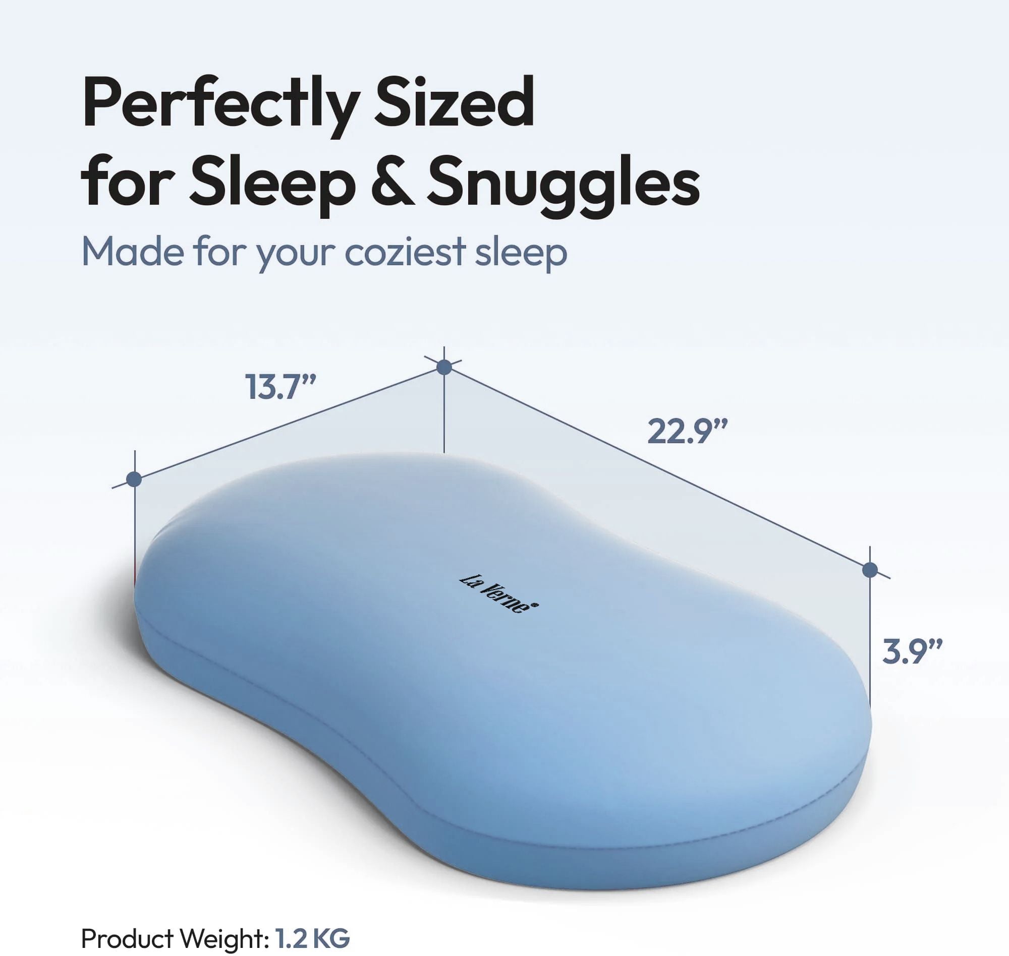 Memory Foam Sleeping Pillow Pack of 1 Solid Cuddle (L Blue)