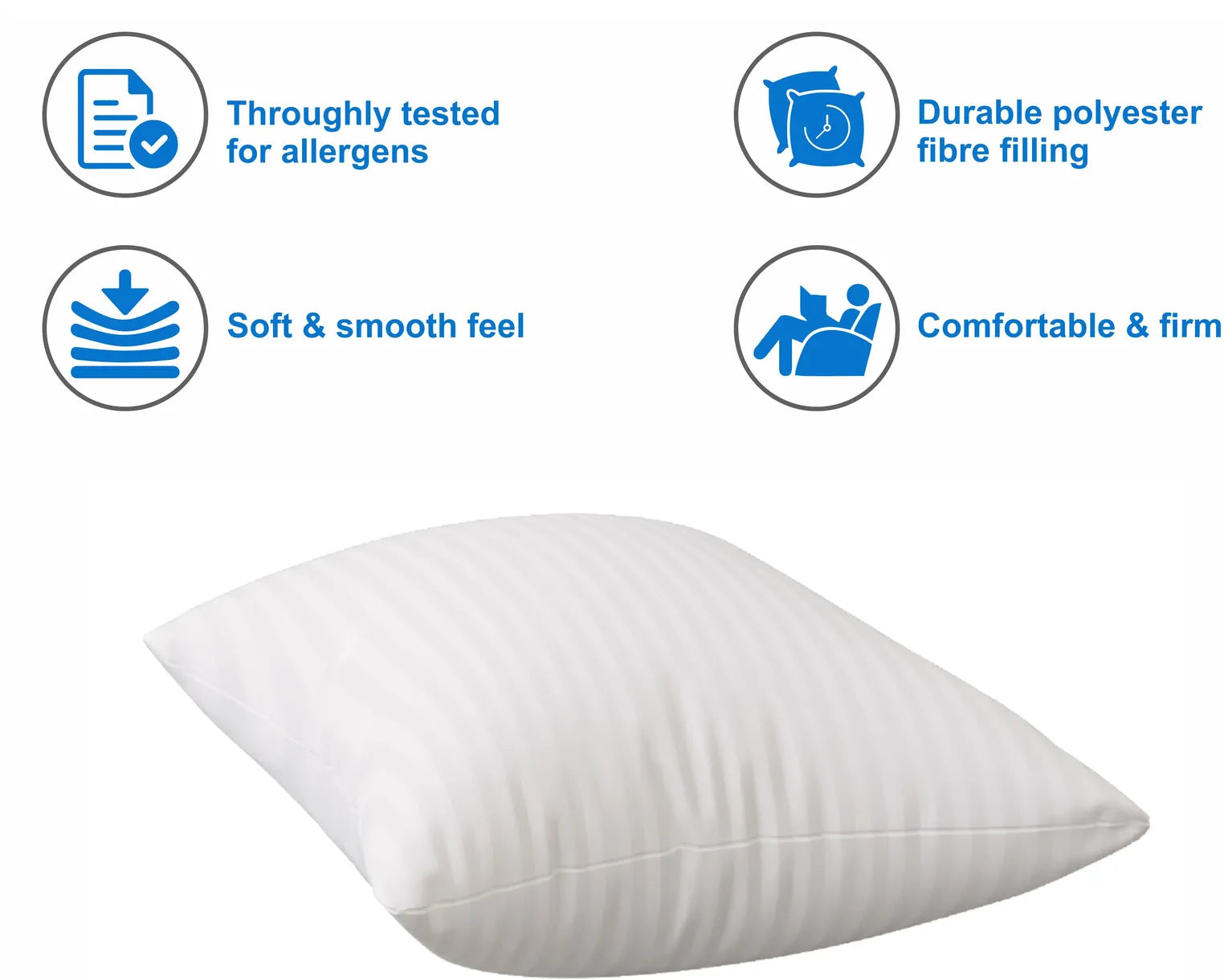 Microfibre Cushion Pack of 5 Stripes Luxury (White)