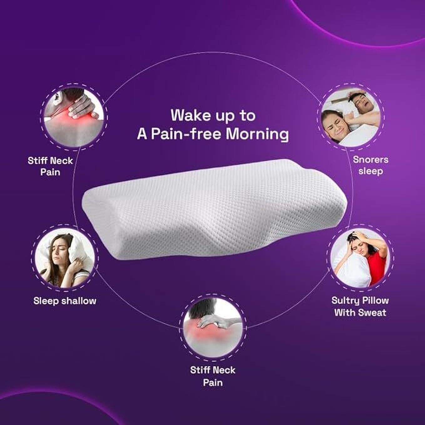 Memory Foam Sleeping Pillow Pack of 1 Solid Cool Gel Contour Cervical for Neck and Shoulder Pain (Cervical)