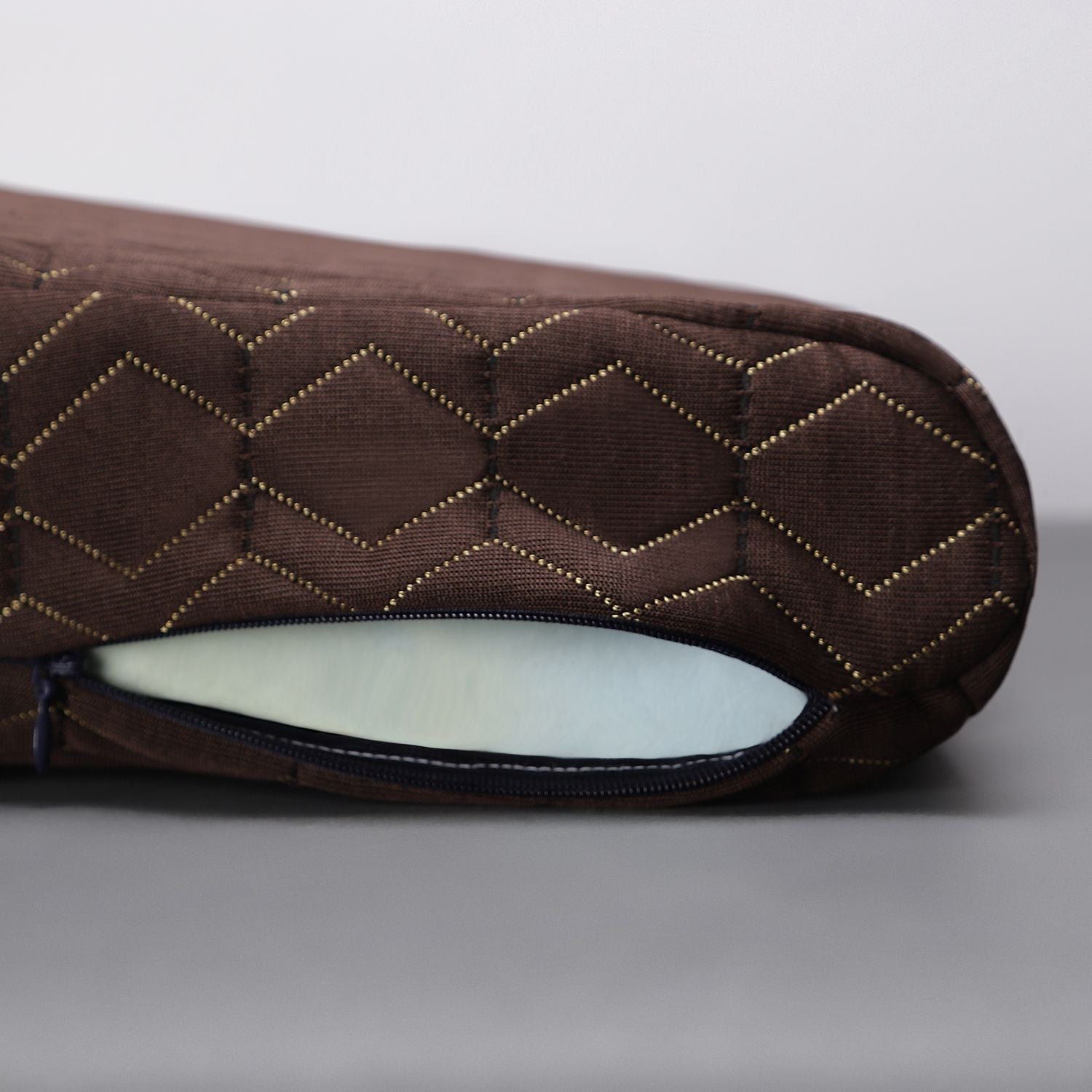 Memory Foam Sleeping Pillow Pack of 2 Geometric Luxury Contour (Brown)