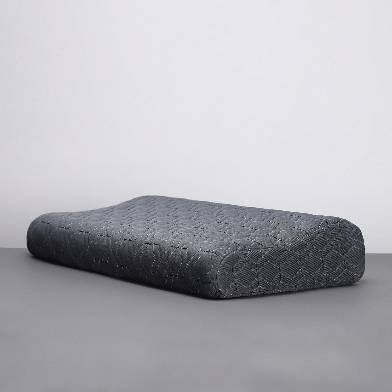 Memory Foam Sleeping Pillow Pack of 1 Geometric Cervical Contour Memory Stomache / Side Sleepers / Anti-Snoring (Grey)