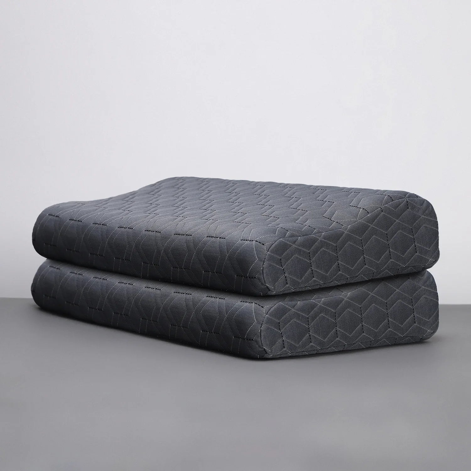 Memory Foam Sleeping Pillow Pack of 2 Geometric Luxury Contour (Grey)