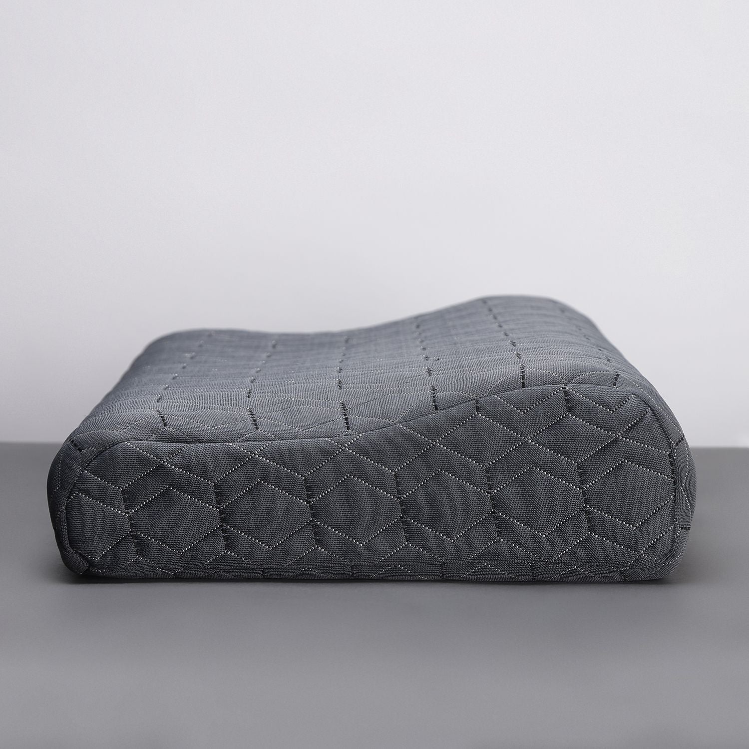 Memory Foam Sleeping Pillow Pack of 2 Geometric Luxury Contour (Grey)
