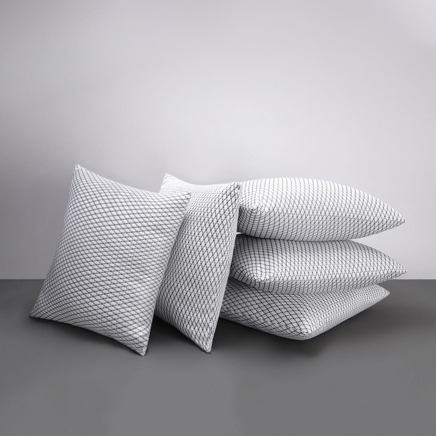 Microfibre Cushion Pack of 5 Geometric LUXURY (Silver)