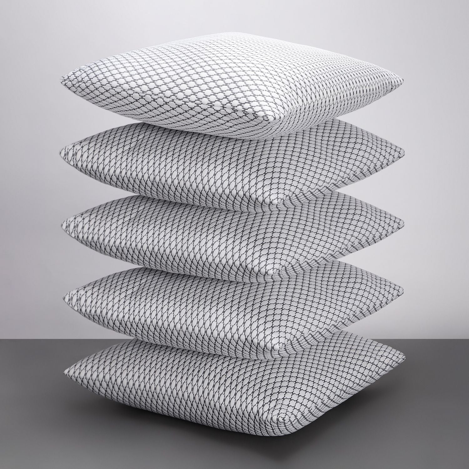 Microfibre Cushion Pack of 5 Geometric LUXURY (Silver)