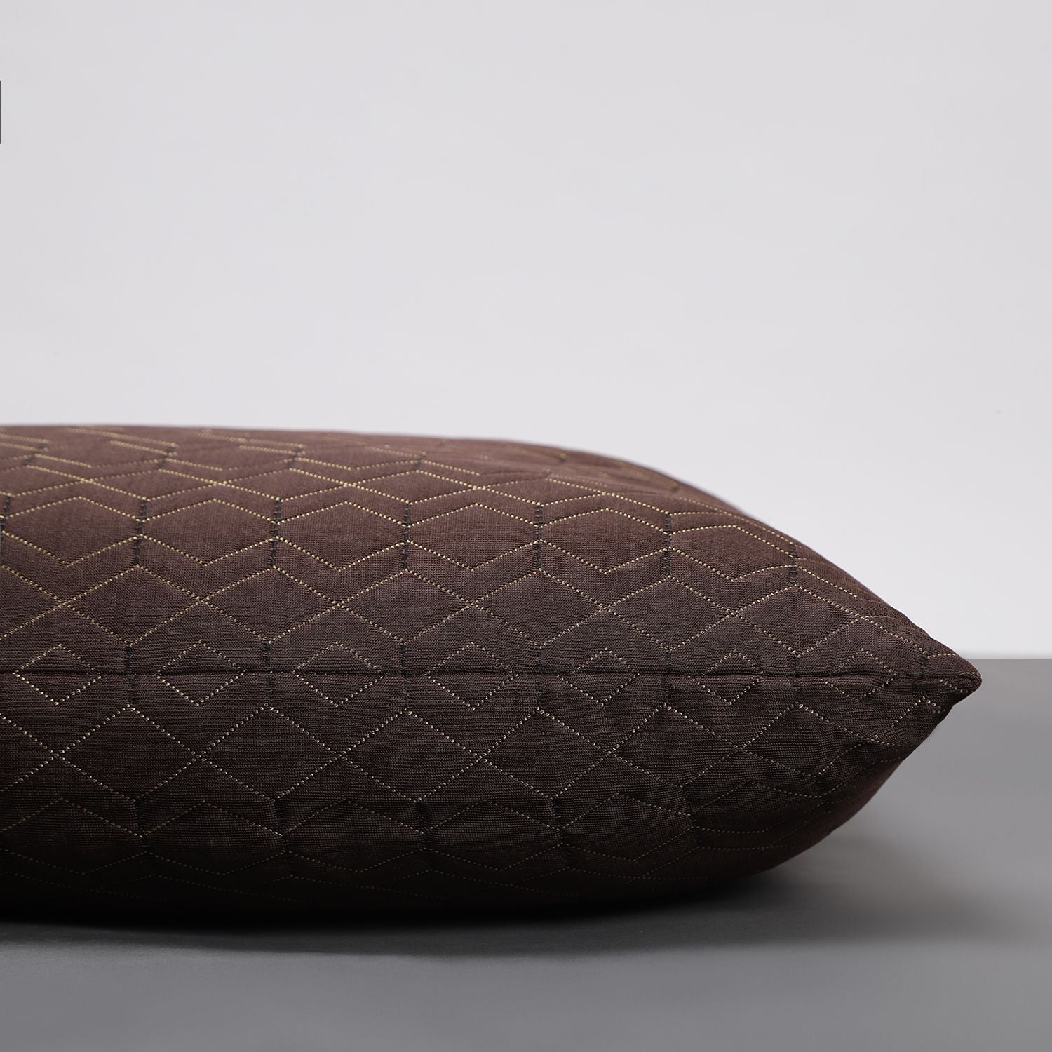 Microfibre Sleeping Pillow Pack of 2 Solid QUILTED (Brown)
