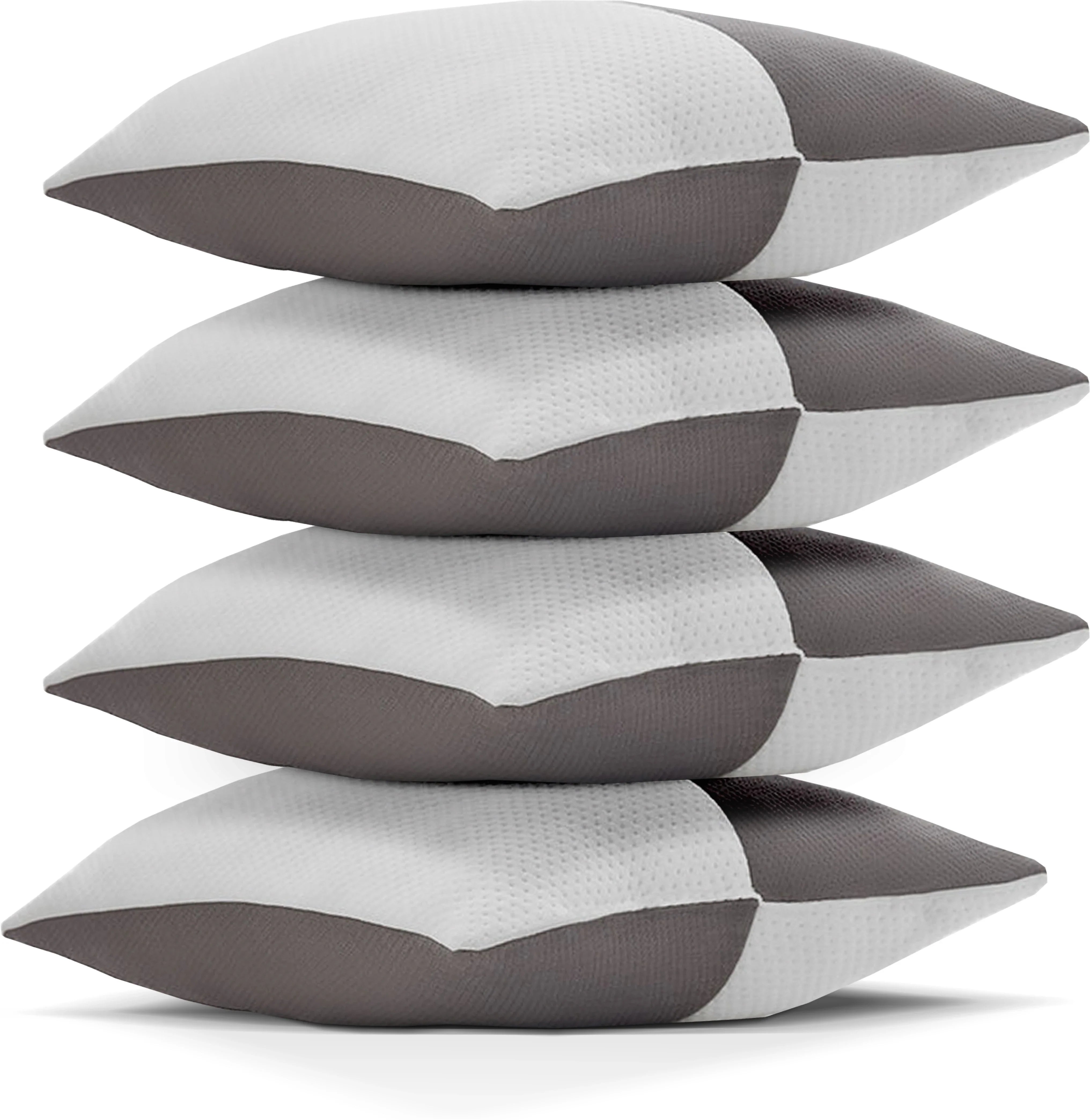 Microfibre Sleeping Pillow Pack of 4 Geometric LUXURY (Grey, White)