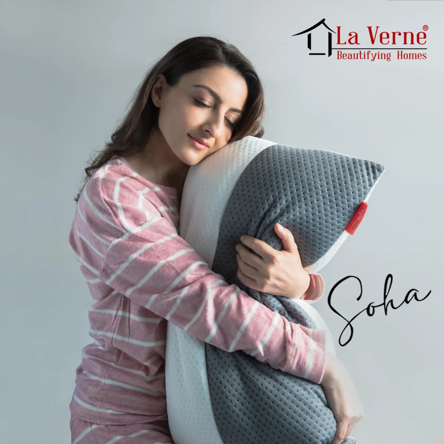 Microfibre Sleeping Pillow Pack of 2 Geometric LUXURY (Grey)