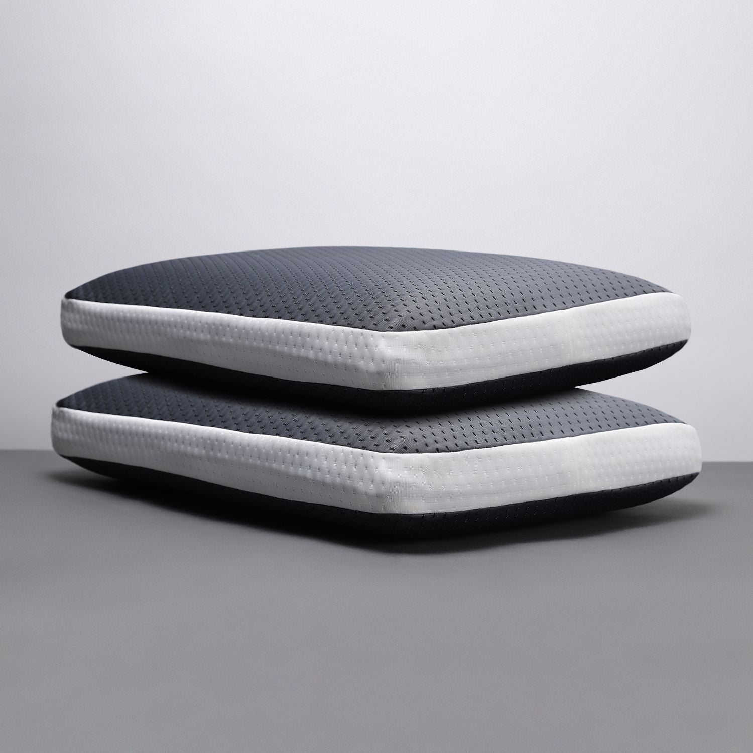 Memory Foam Sleeping Pillow Pack of 2 Geometric Luxury (Grey.W)