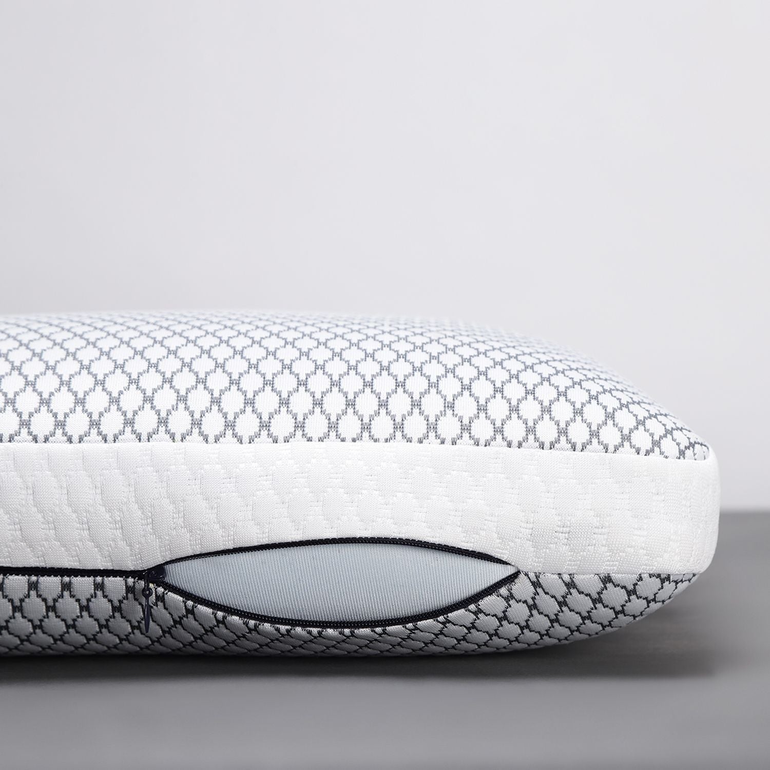 Memory Foam Sleeping Pillow Pack of 1 Geometric Luxury (Silver)