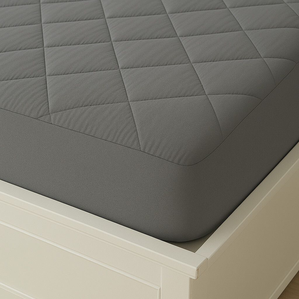 Fitted King Size Breathable, Stretchable, Waterproof Mattress Cover (Grey)