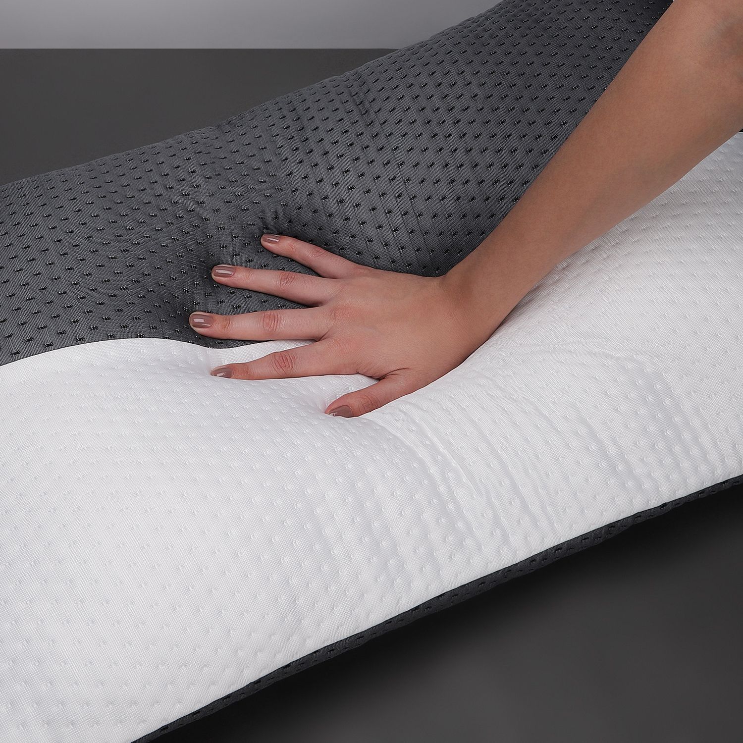 Microfibre Sleeping Pillow Pack of 1 Geometric LUXURY (Grey)