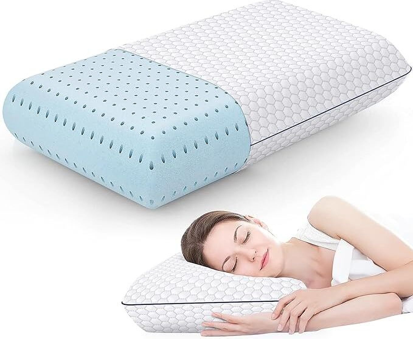 Memory Foam Sleeping Pillow Pack of 1 Geometric Luxury (Silver)