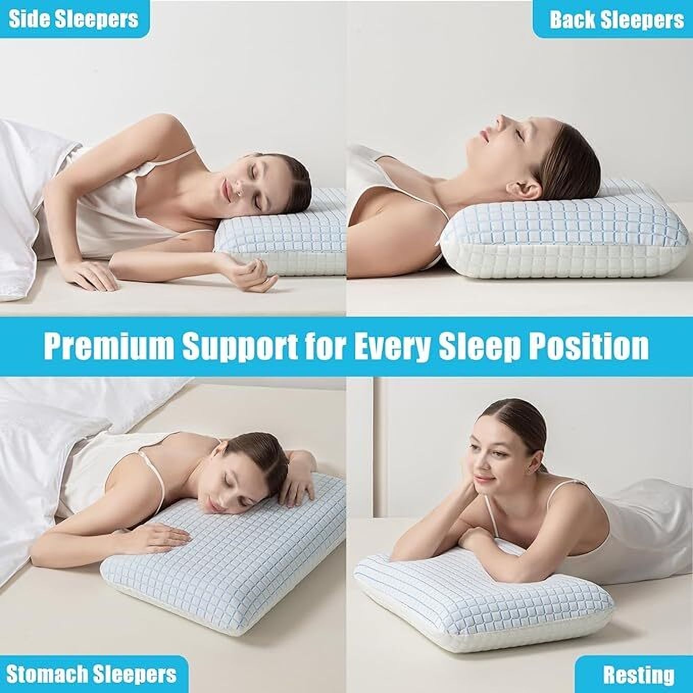 Memory Foam Sleeping Pillow Pack of 1 Geometric Luxury (Silver)