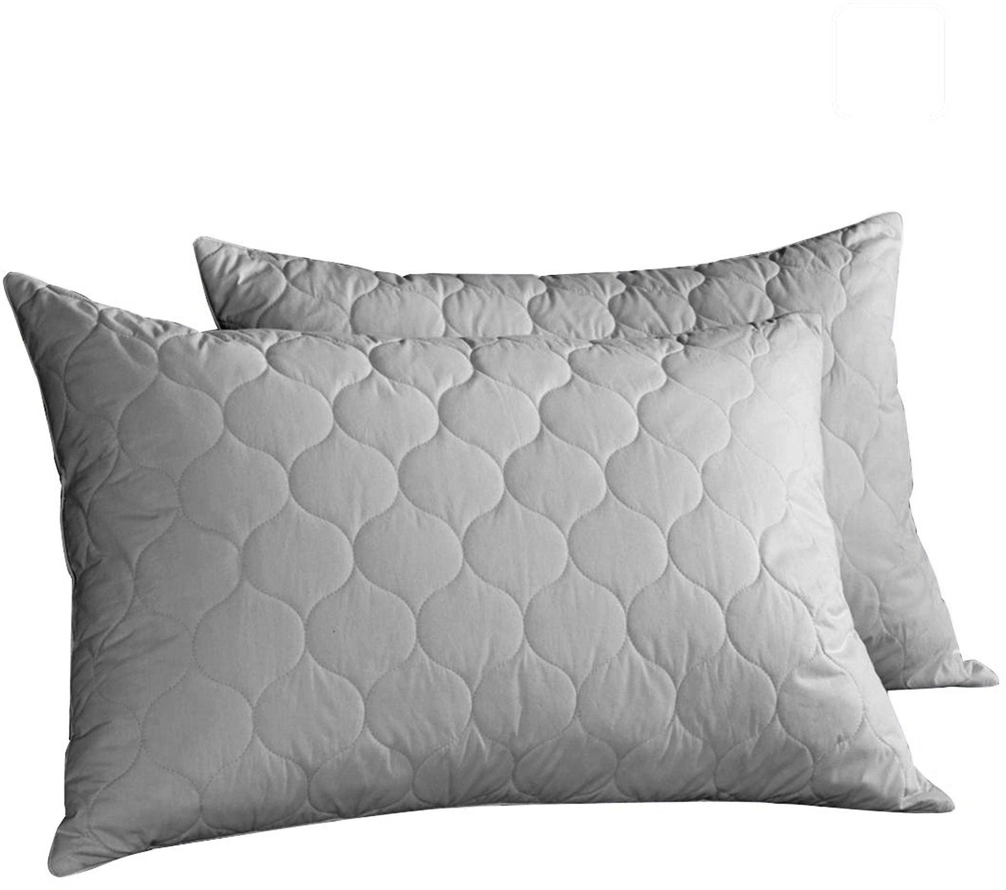 Microfibre Sleeping Pillow Pack of 2 Solid QUILTED (Grey)