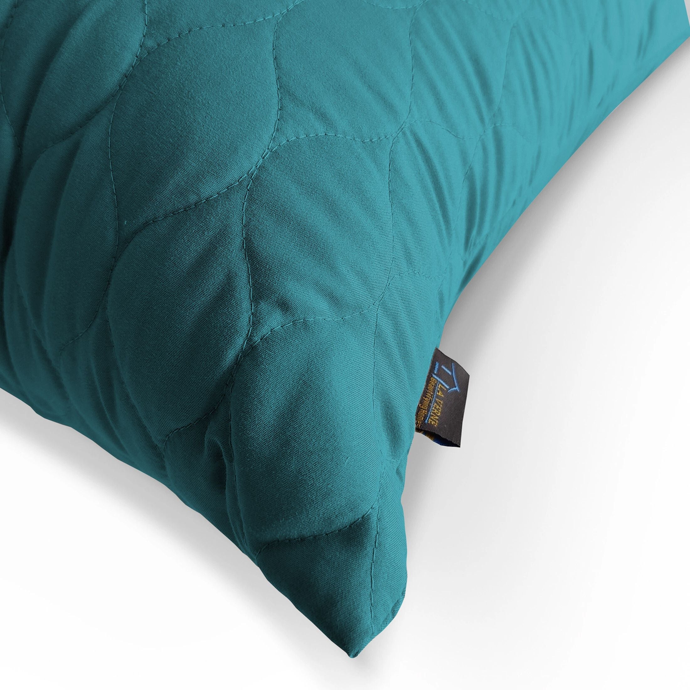 Microfibre Sleeping Pillow Pack of 2 Solid QUILTED (Blue)