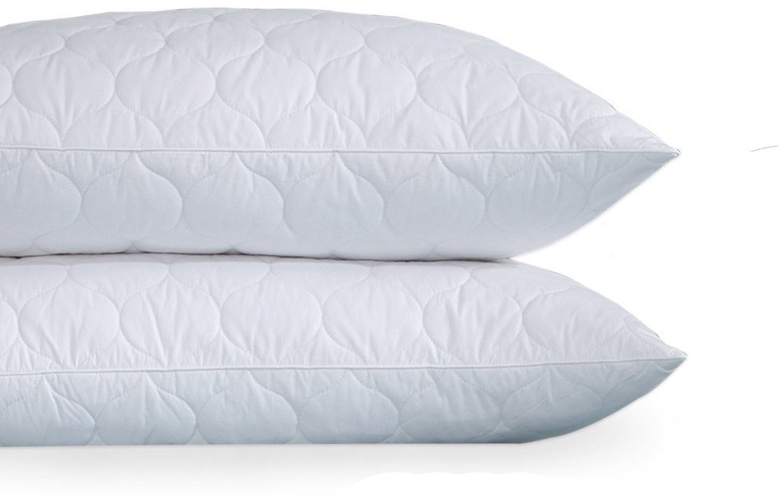 Microfibre Sleeping Pillow Pack of 2 Solid QUILTED (White)