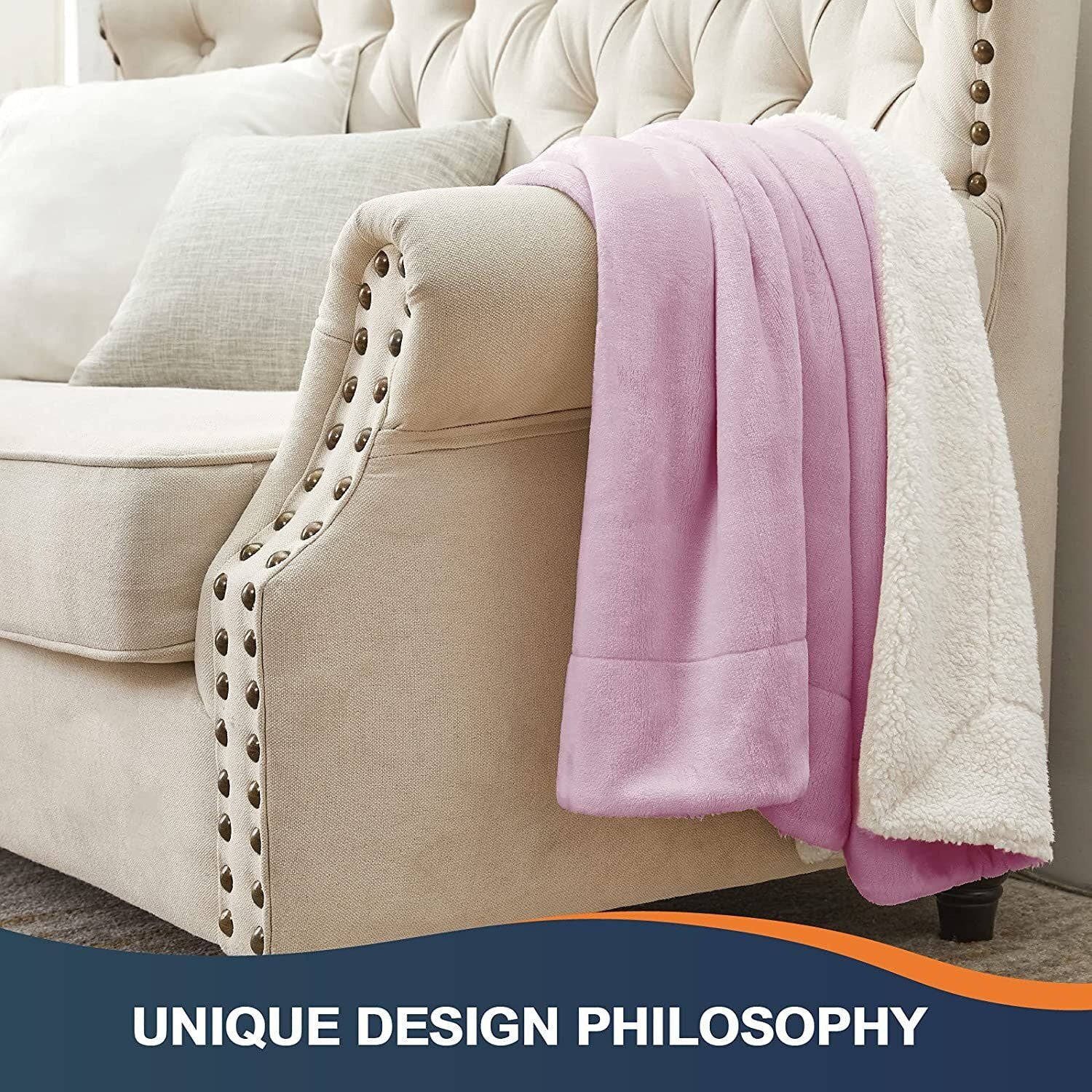 Solid Single Sherpa Blanket for  Heavy Winter (Woollen Blend, Pink)