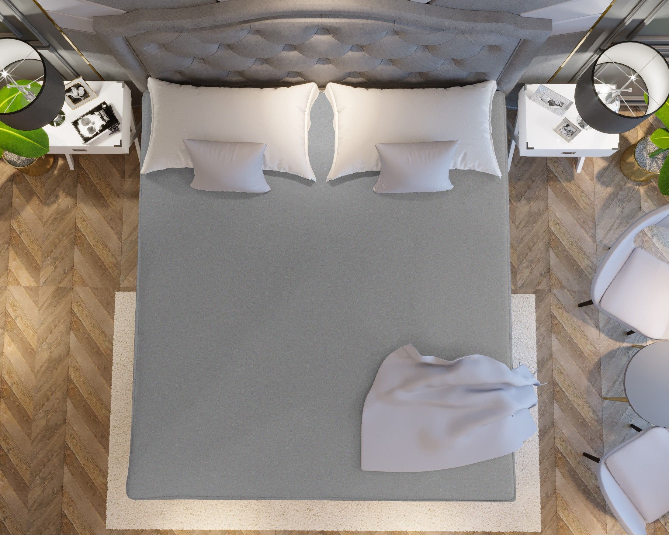 Fitted King Size Breathable, Stretchable, Waterproof Mattress Cover (Grey)