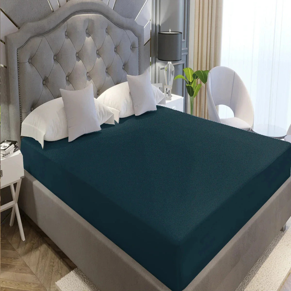 Fitted King Size Breathable, Stretchable, Waterproof Mattress Cover (Multicolor)