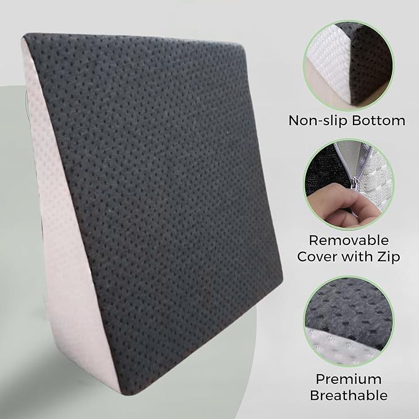Memory Foam Orthopaedic Pillow Pack of 1 Geometric WEDGE (Grey W)