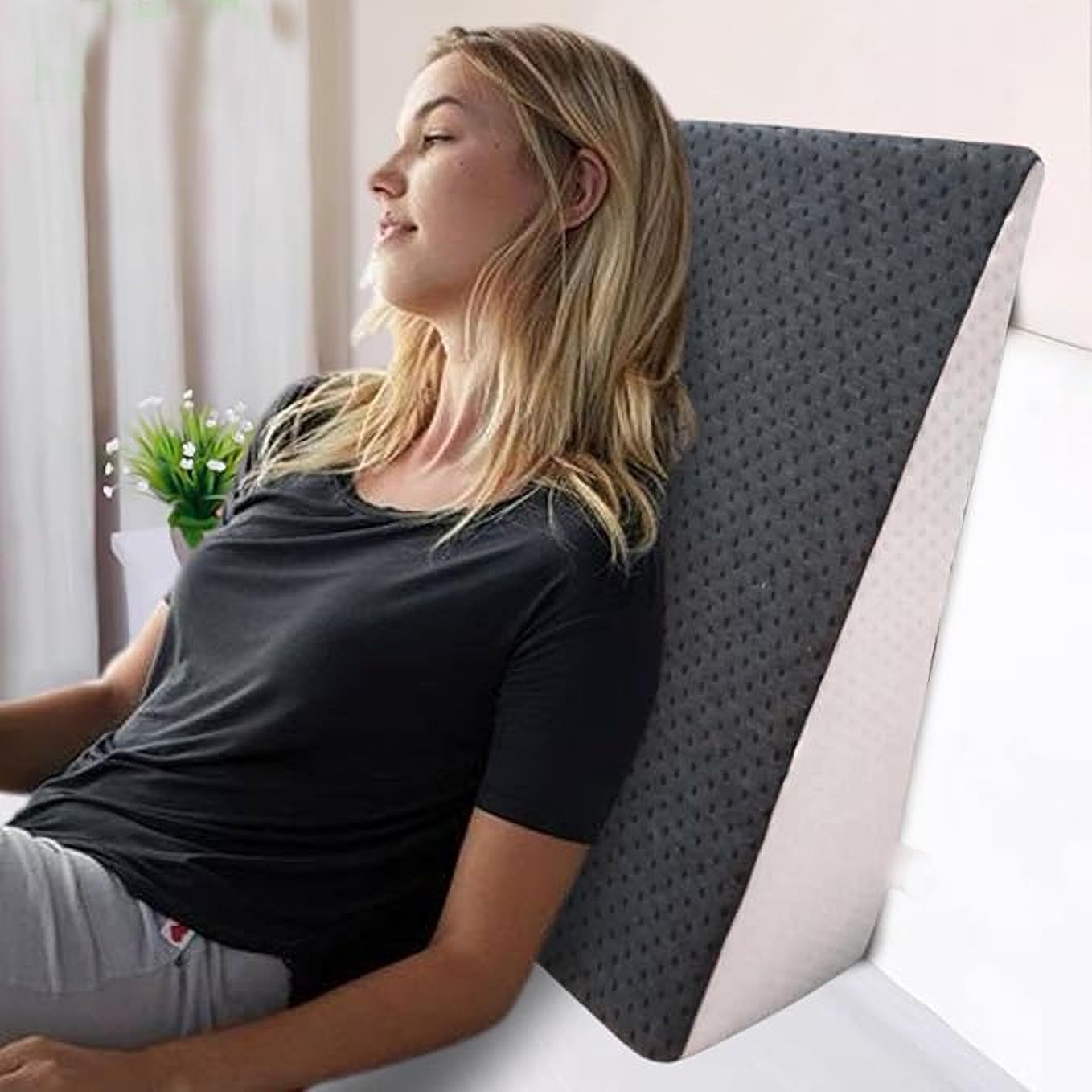 Memory Foam Orthopaedic Pillow Pack of 1 Geometric WEDGE (Grey W)