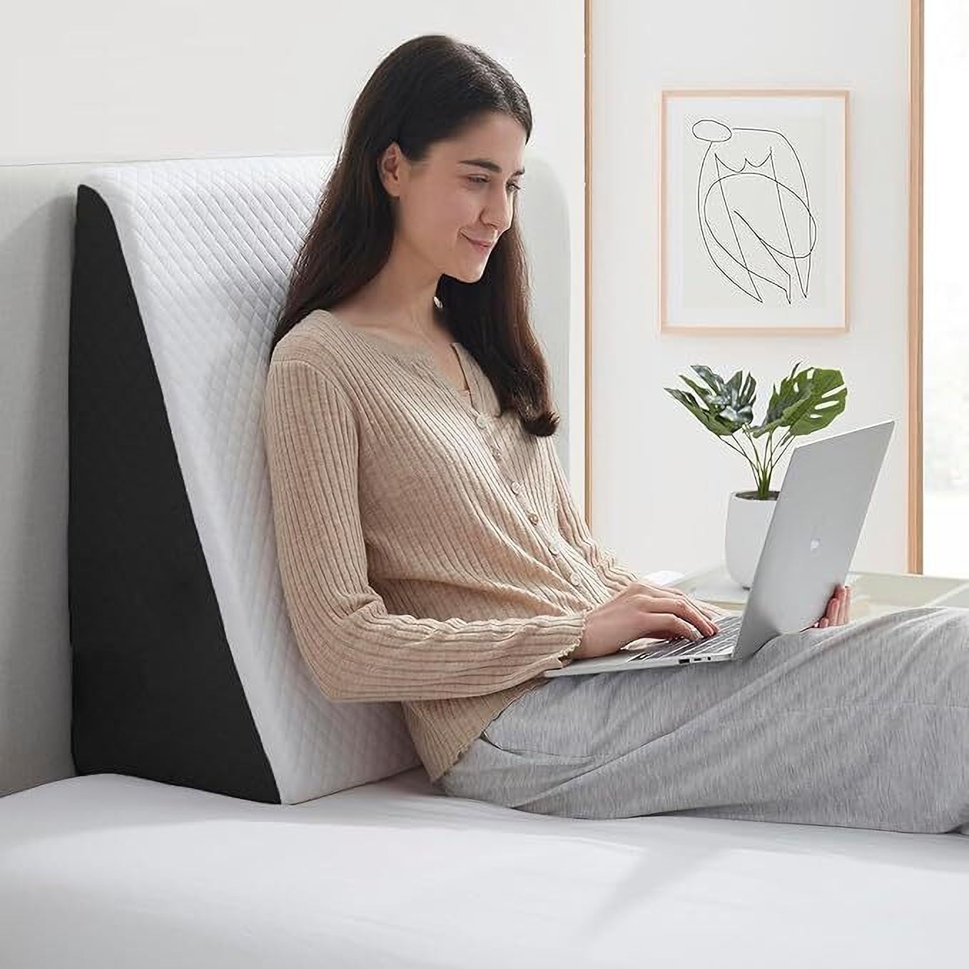 Memory Foam Orthopaedic Pillow Pack of 1 Geometric WEDGE (White)