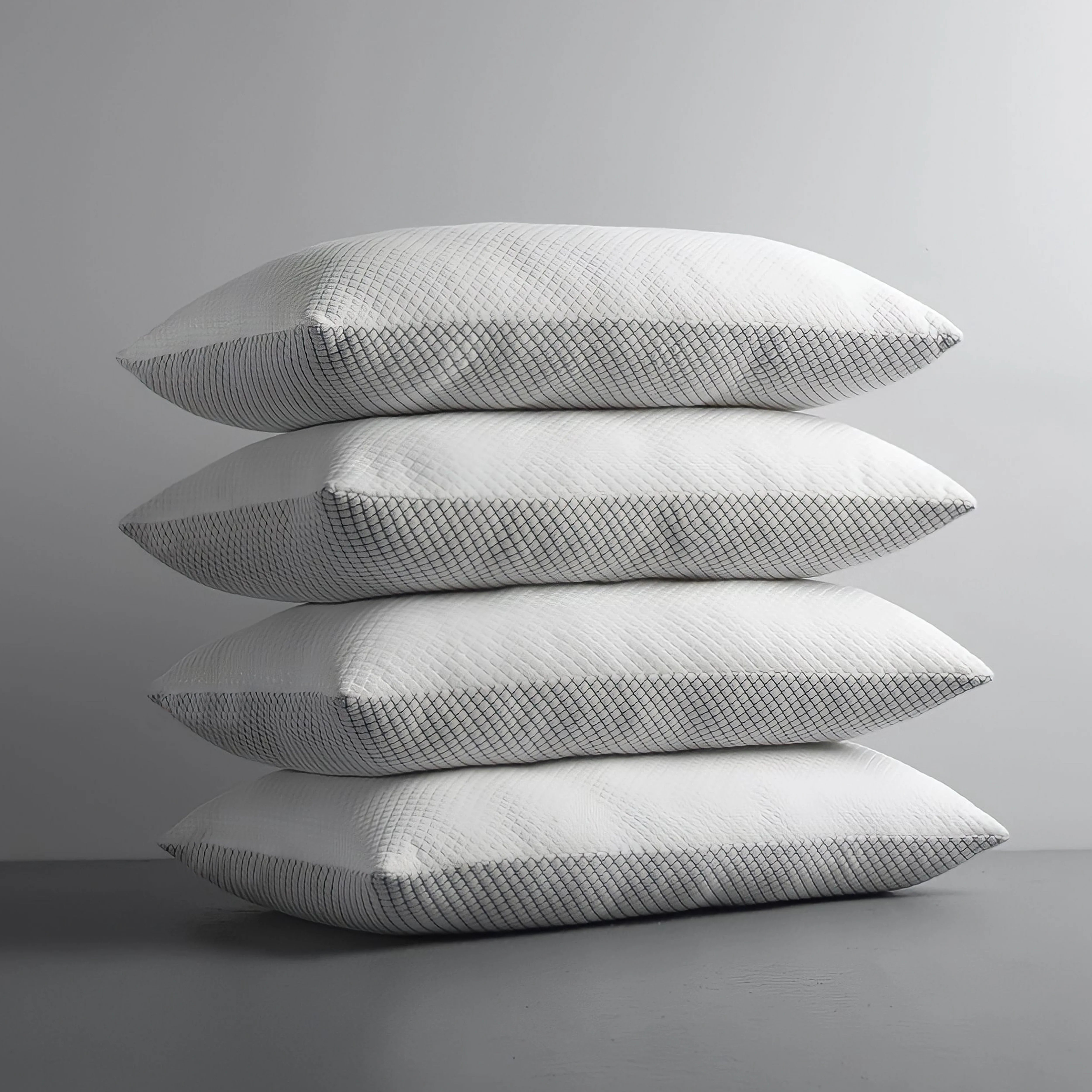 Microfibre Sleeping Pillow Pack of 4 Geometric LUXURY (Milky White)